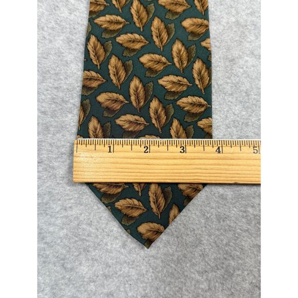 J. Garcia Landscape With Eye Collection Ten Leaf Print Silk Tie - Picture 5 of 7